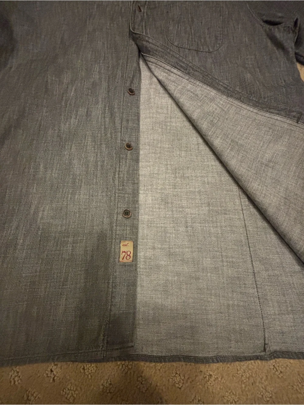 Men’s Banana Republic Heritage charcoal Grey work shirt XL